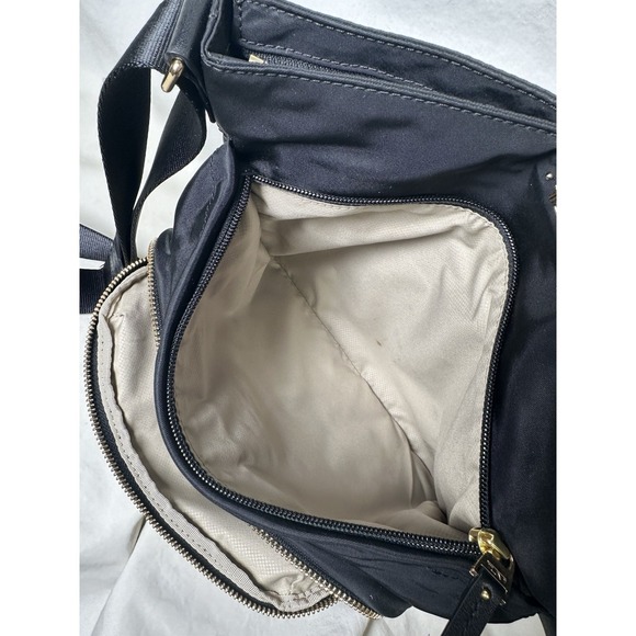 TUMI Voyageur Capri Crossbody Black Nylon Travel Bag Gold Hardware - Picture 7 of 10